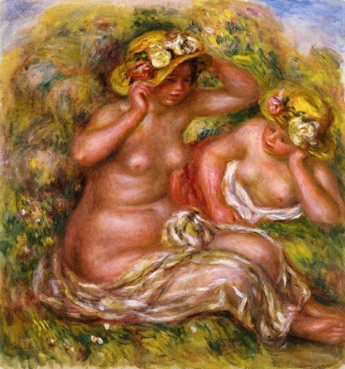 Two Women With Flowered Hats