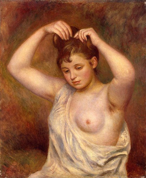 Woman Arranging Her Hair