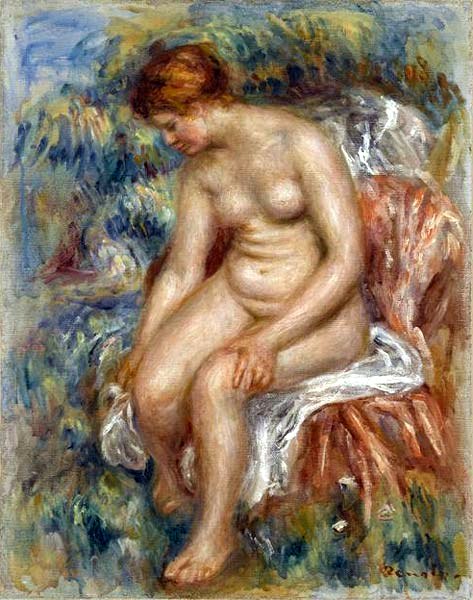 Seated Bather Drying Her Leg